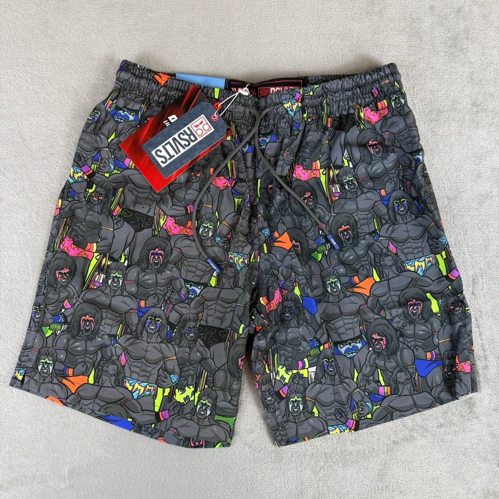 RSVLTS x Spirit of The Ultimate Warrior Swim Shorts Mens Small Gray $70 WWE NWT